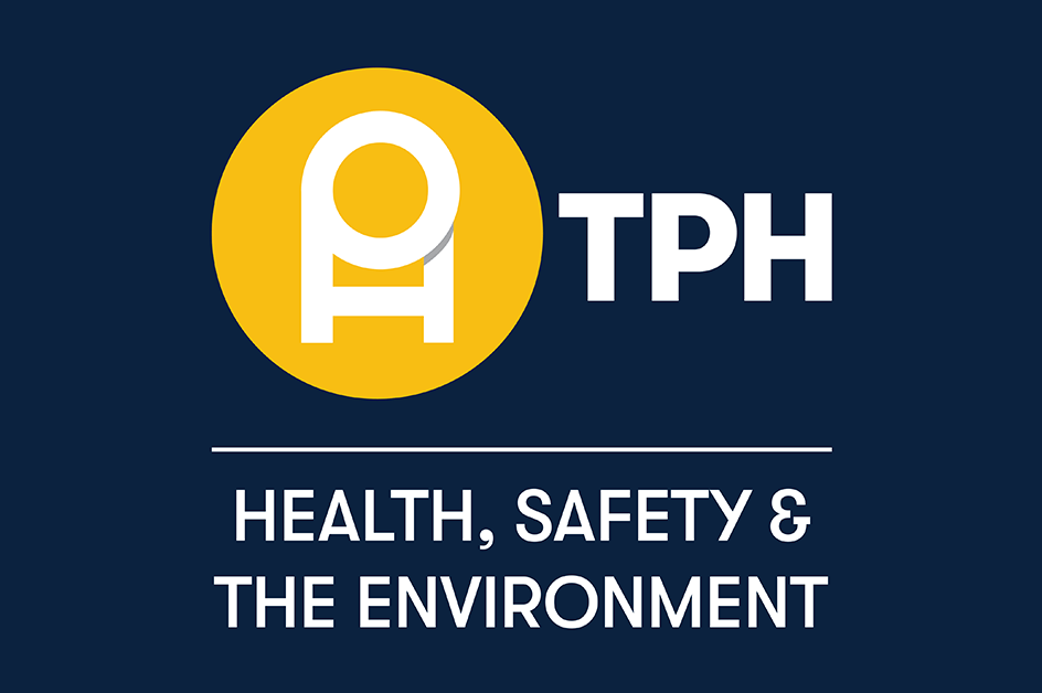 Health, Safety, & the Environment Logo (Stacked Reversed)