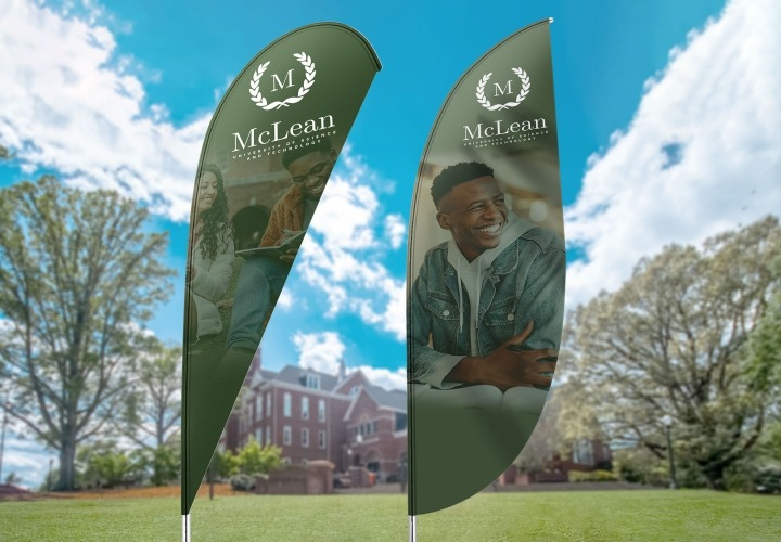 University flags outdoors